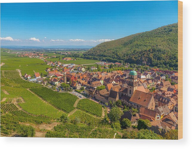 Alsace Wood Print featuring the photograph Kaysersberg - along the Alsatian Wine Route by W Chris Fooshee