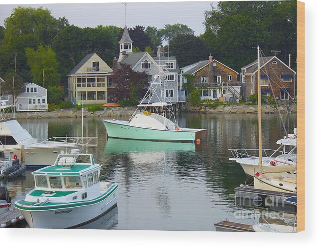 Kennebunkport Wood Print featuring the photograph Kennebunkport Harbor by Alice Mainville