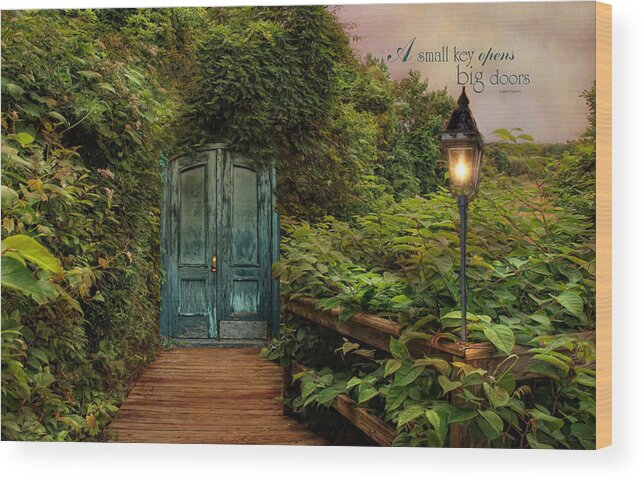 Door Wood Print featuring the photograph Key To Dreams by Robin-Lee Vieira