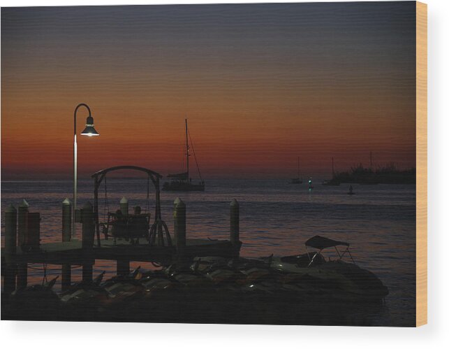 Key West Wood Print featuring the photograph Key West Sunset by Greg Graham