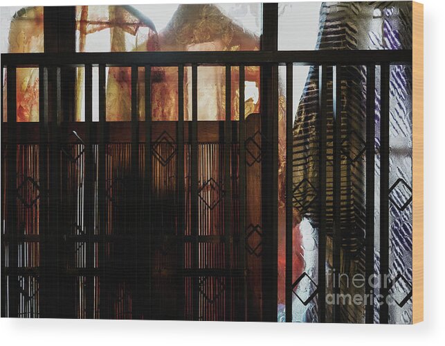 Asia Wood Print featuring the photograph Kimonos in a Kyoto Shop Window by Dean Harte