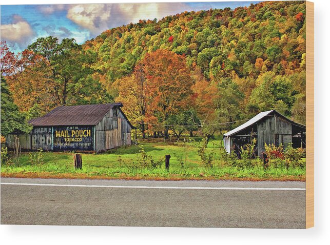 West Virginia Wood Print featuring the photograph Kindred Barns by Steve Harrington