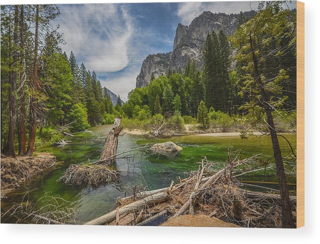 Sequoia National Park Wood Print featuring the photograph Kings river and the grand sentinel by Asif Islam