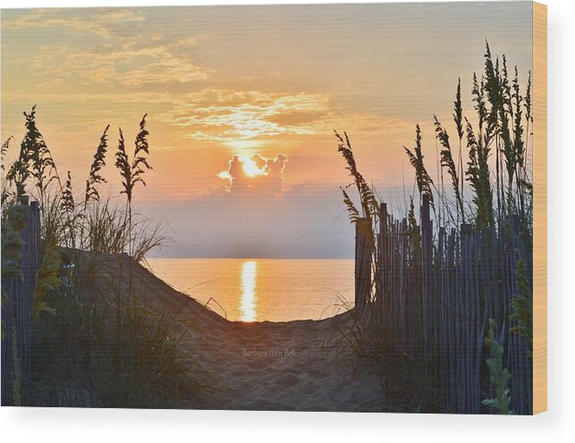 Obx Sunrise Wood Print featuring the photograph Kitty Hawk 7/28/16 by Barbara Ann Bell
