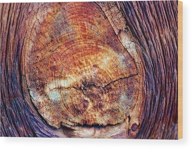 Wood Abstract Framed Prints Wood Print featuring the photograph Knot by Kevin Bone