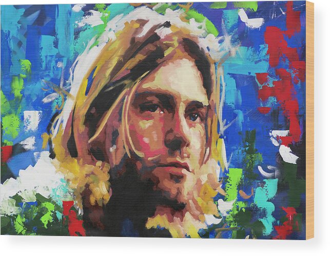 Kurt Wood Print featuring the painting Kurt Cobain by Richard Day