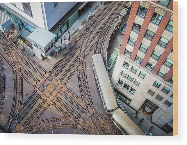 Chicago Wood Print featuring the photograph L From Above by Tony HUTSON