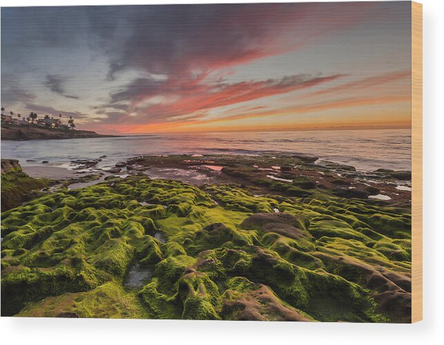 La Jolla Wood Print featuring the photograph La Jolla Sunset by Paul Schultz