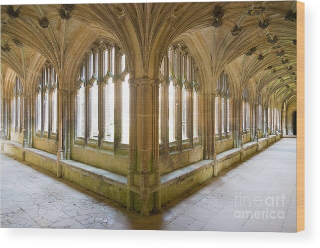 Lacock Wood Print featuring the photograph Lacock Abbey Cloisters by Colin Rayner