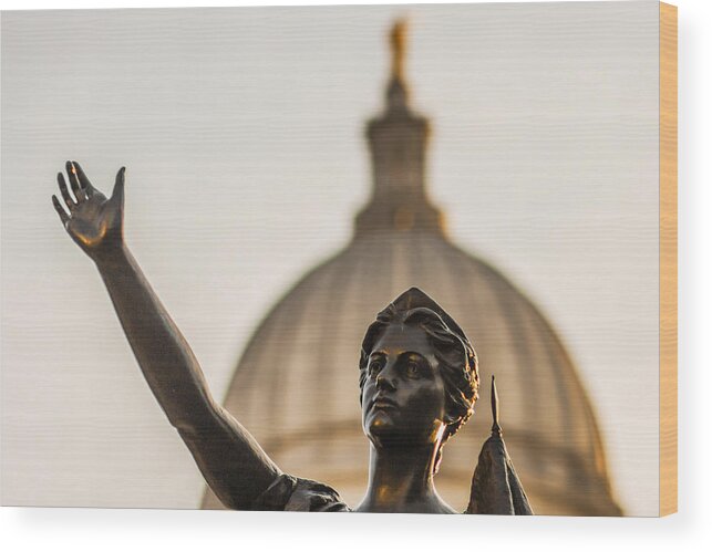 Monument Wood Print featuring the photograph Lady Forward by Todd Klassy