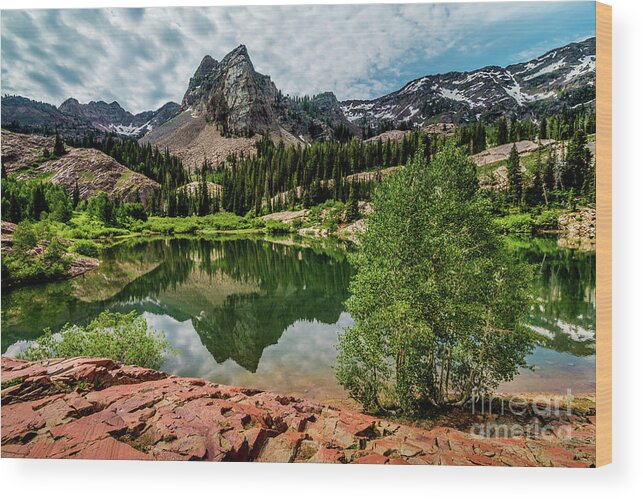 Lake Blanche Wood Print featuring the photograph Lake Blanche - Wasatch - Big Cottonwood Canyon - Utah by Gary Whitton