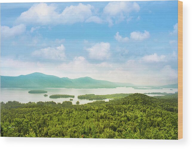 Lake George Wood Print featuring the photograph Lake George New York Adirondack Mountains by Christina Rollo