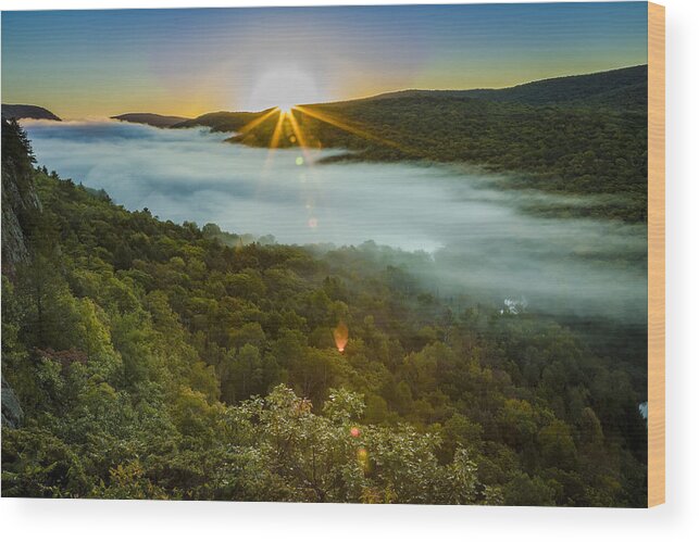 Fall Wood Print featuring the photograph Lake of the Clouds Sunrise by Jack R Perry
