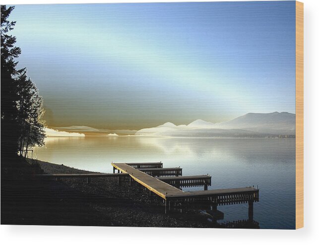 Landscape Wood Print featuring the photograph Lake Pend d'Oreille fantasy by Lee Santa