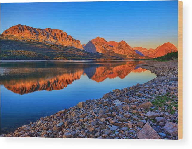 Glacier National Park Wood Print featuring the photograph Lake Sherburne Dawn by Greg Norrell