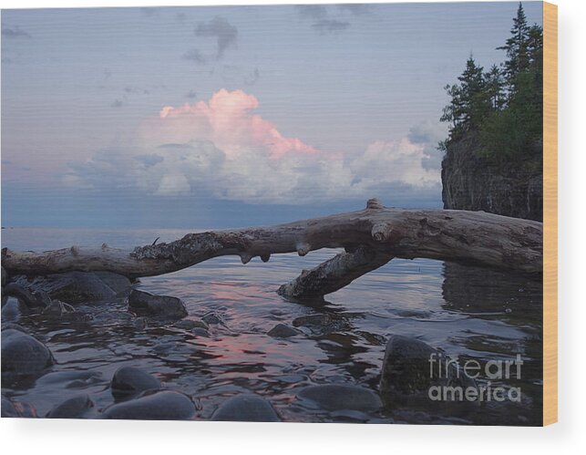 Lake Superior Wood Print featuring the photograph Lake Superior Sundown by Sandra Updyke