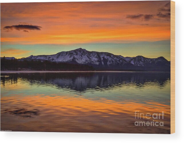 Lake Tahoe Glow Wood Print featuring the photograph Lake Tahoe Glow by Mitch Shindelbower