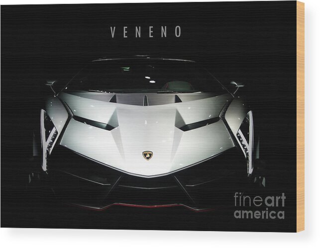 Lamborghini Wood Print featuring the digital art Lamborghini Veneno by Airpower Art