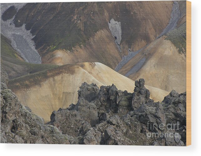 Prott Wood Print featuring the photograph Landmannalaugar Iceland 3 by Rudi Prott