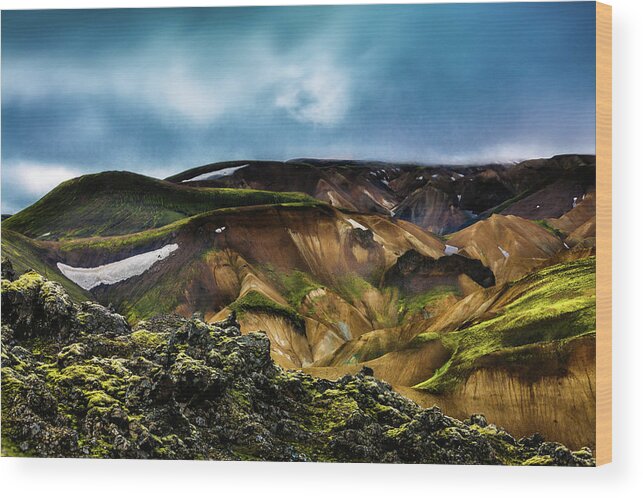 Landscape Wood Print featuring the photograph Landmannalaugar by Yancho Sabev Art