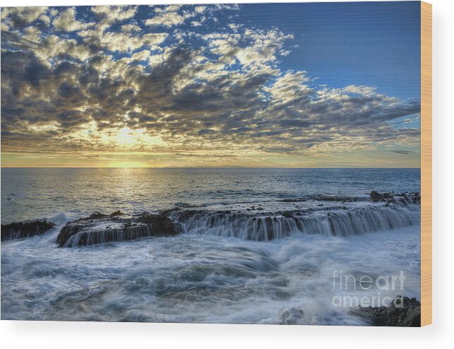 Late Wood Print featuring the photograph Late Afternoon in Laguna Beach by Eddie Yerkish