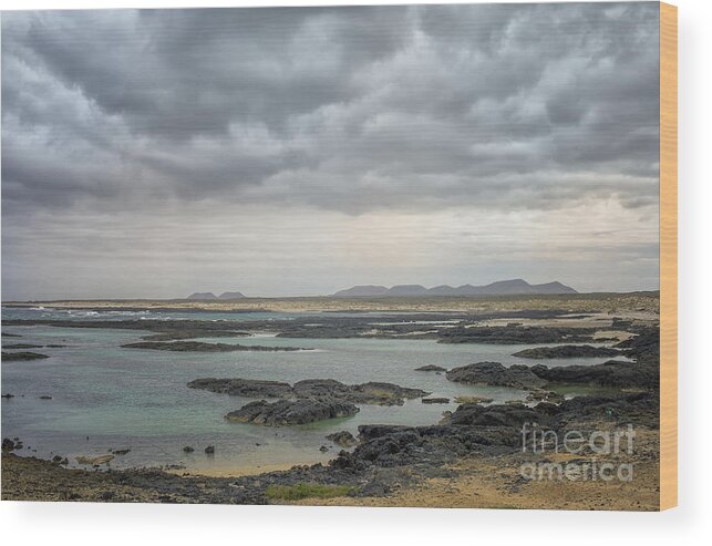 Fuerteventura Wood Print featuring the photograph Lava coast and ocean by Patricia Hofmeester