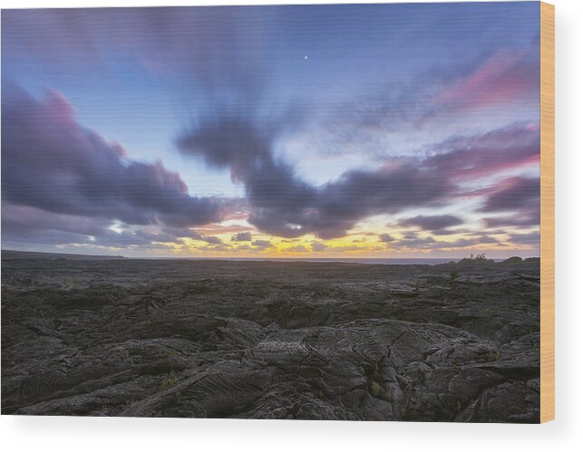 Puna Wood Print featuring the photograph Lava Twilight by Ryan Manuel