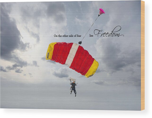 Sky Diving Wood Print featuring the photograph Leap of Faith by Robin-Lee Vieira