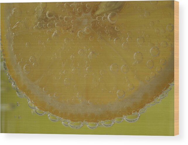 Fruit Wood Print featuring the photograph Lemon Bubbles by Christine Amstutz