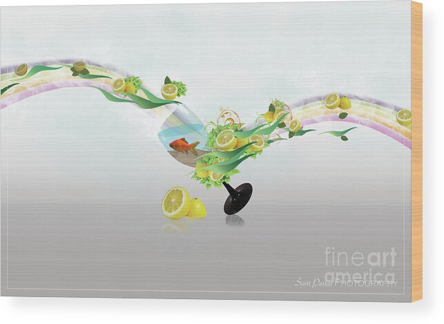 Fish Wood Print featuring the digital art Lemon Fish by Scott Parker