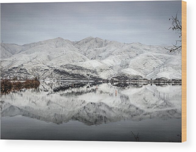 Lewiston Wood Print featuring the photograph Lewiston Hill Reflection by Brad Stinson