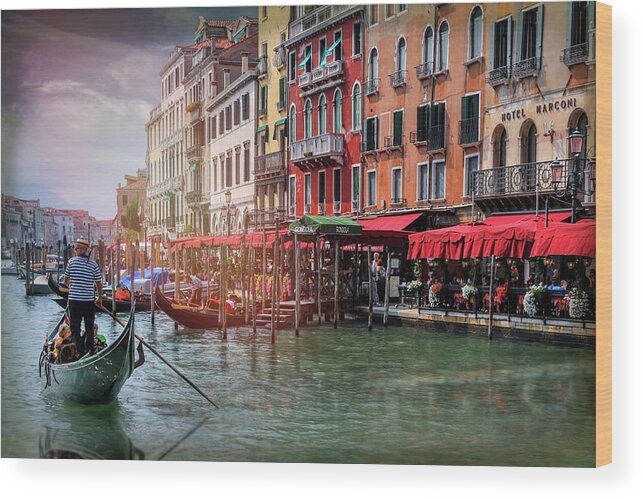 Venice Wood Print featuring the photograph Life on The Grand Canal Venice Italy by Carol Japp