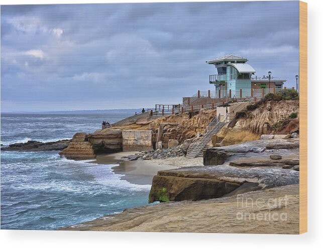 Lifeguard Wood Print featuring the photograph Lifeguard Station at Children's Pool by Eddie Yerkish