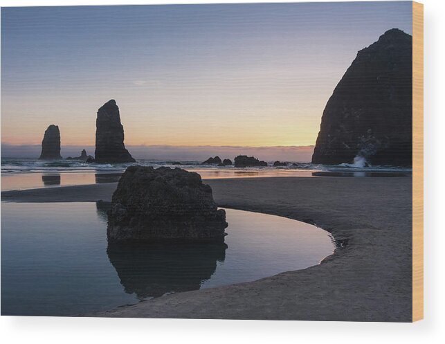 Beaches Wood Print featuring the photograph Light and Tide by Steven Clark