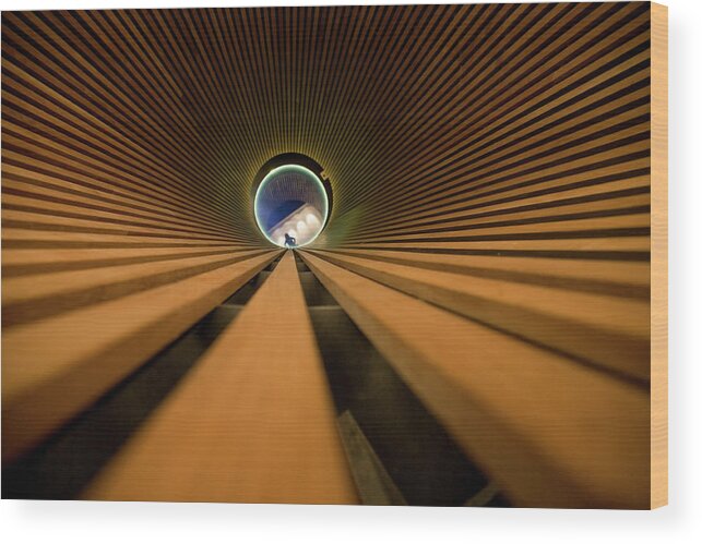 Tunnel Wood Print featuring the photograph Light at the End of the Tunnel by Matthew Bamberg