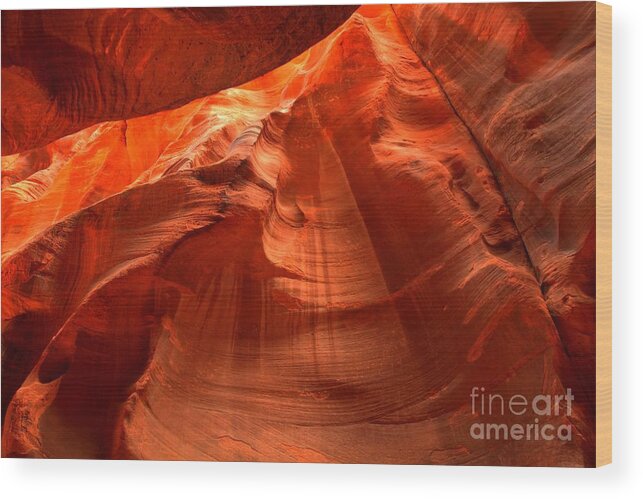 Abstract Wood Print featuring the photograph Light Beam Reflections by Adam Jewell