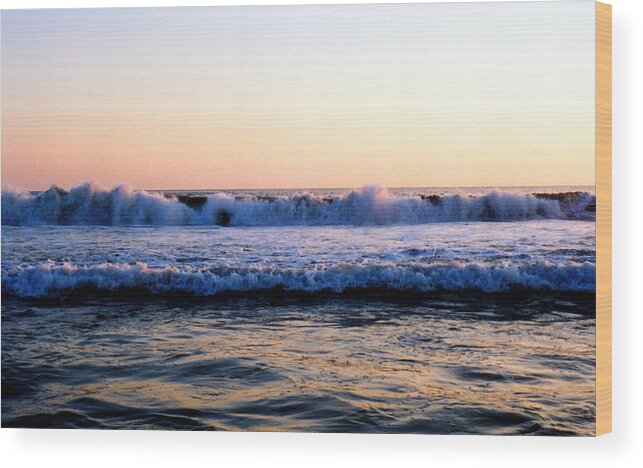 Zipolite Wood Print featuring the photograph Light on the Wave Tops 4 by Lyle Crump