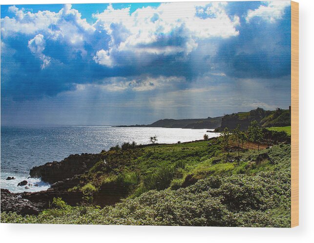 Bonnie Follett Wood Print featuring the photograph Light Streams on Kauai by Bonnie Follett