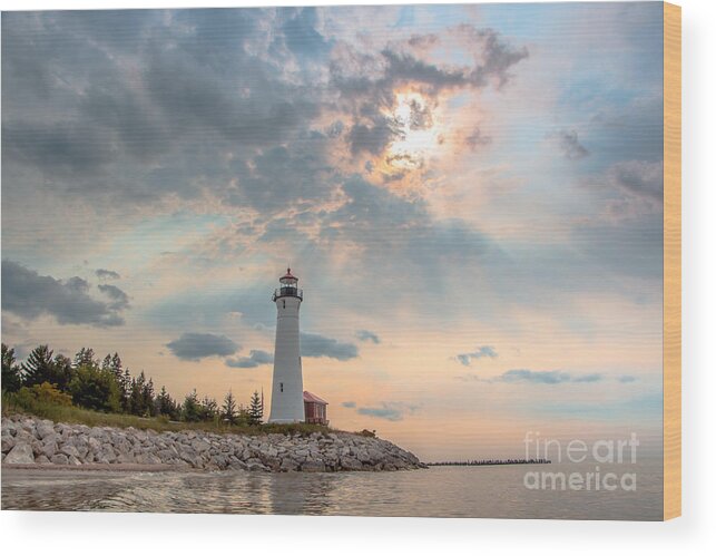 Great Lakes Lighthouses Wood Print featuring the photograph An Awe Inspiring Moment At Crisp Point Lighthouse 6970 by Norris Seward