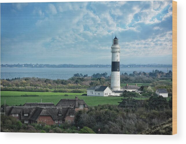 Sylt Wood Print featuring the photograph Lighthouse Langer Christian SYLT by Joachim G Pinkawa