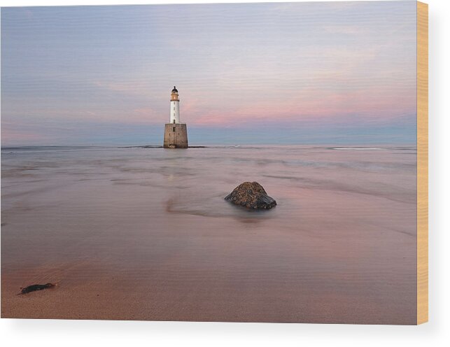 Rattray Head Lighthouse Wood Print featuring the photograph Lighthouse Sunset Rattray Head #2 by Grant Glendinning