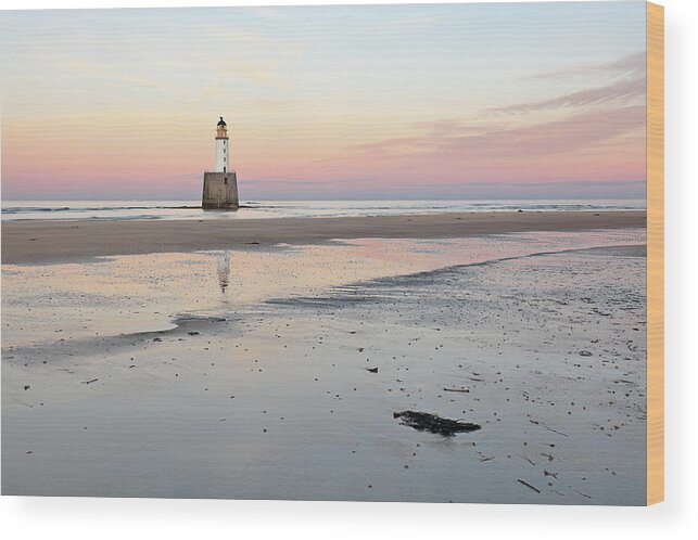 Rattray Head Lighthouse Wood Print featuring the photograph Lighthouse Sunset - Rattray Head by Grant Glendinning