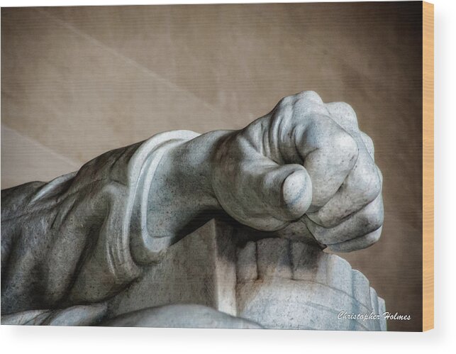 Hand Wood Print featuring the photograph Lincoln's Left Hand by Christopher Holmes