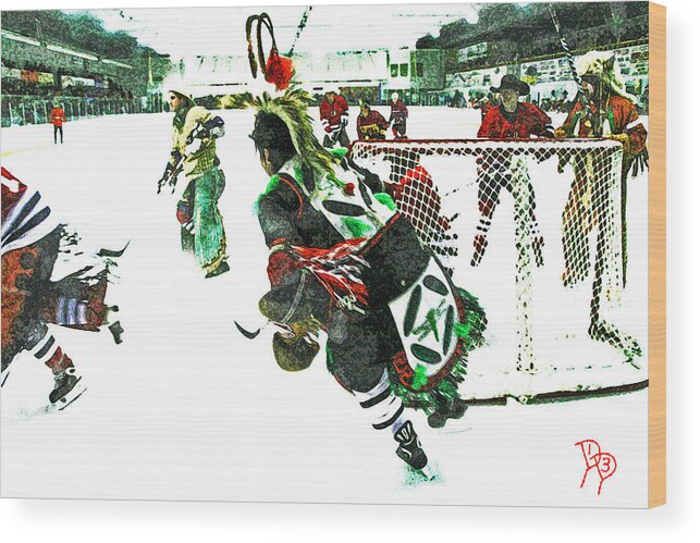 Hockey Wood Print featuring the photograph Little Big Puck by Darcy Dietrich