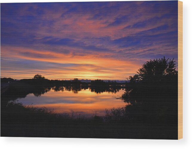 Sunset Wood Print featuring the photograph Little Fly Creek Sunset 1 by Keith Stokes