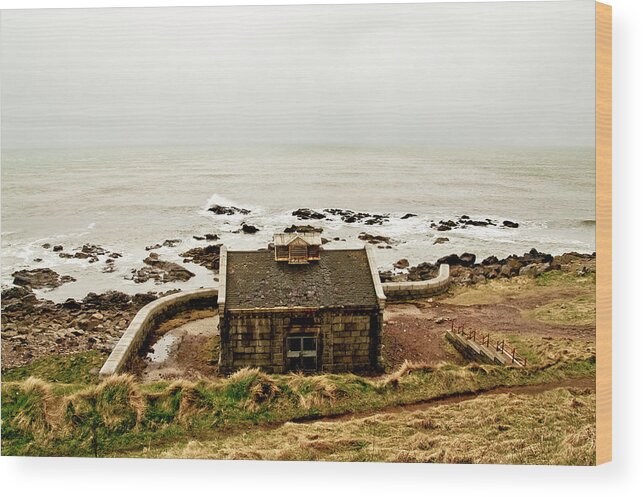 Nigg Bay Wood Print featuring the photograph Little House at The Nigg Bay. by Elena Perelman