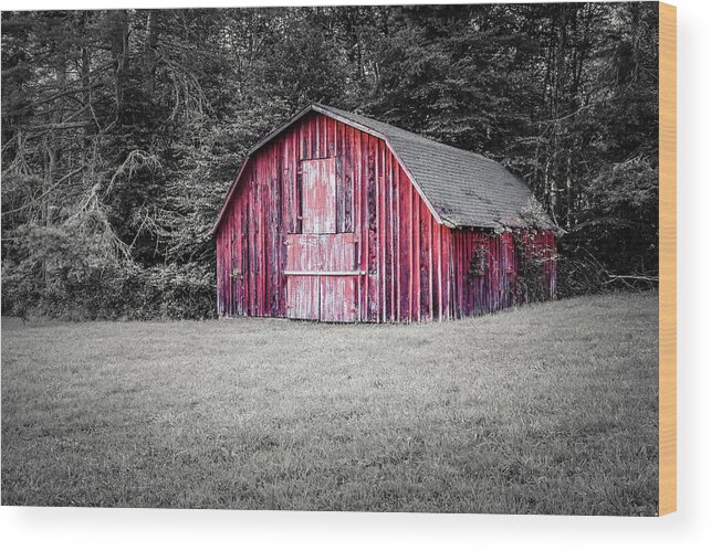 Scarlet Barn Wood Print featuring the photograph Little Red Riding Barn by Dana Foreman