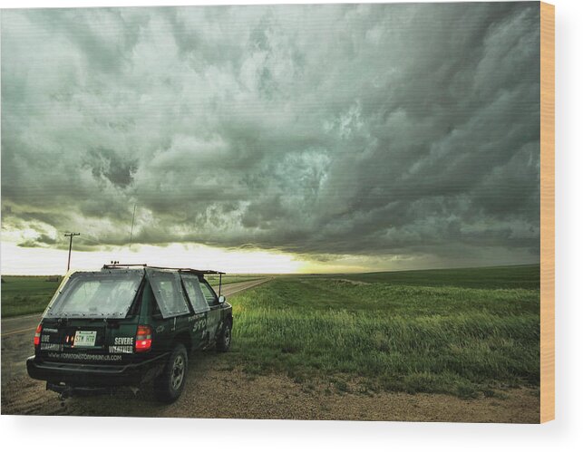 Clouds Wood Print featuring the photograph Living Saskatchewan Sky by Ryan Crouse