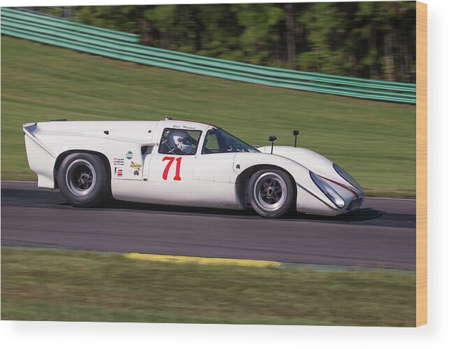 Lola Wood Print featuring the photograph Lola T70 #71 Thumel by Alan Raasch
