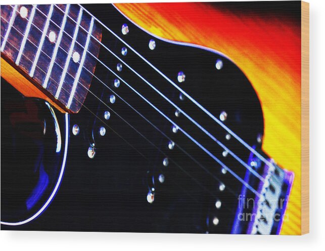 Instrument Wood Print featuring the photograph Lone Guitar by Stephen Melia